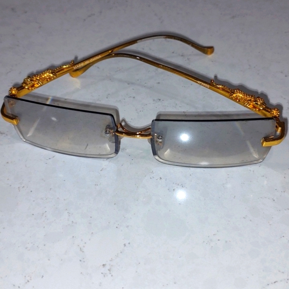 Fashion Square Jaguar Metal Plated Sunglasses